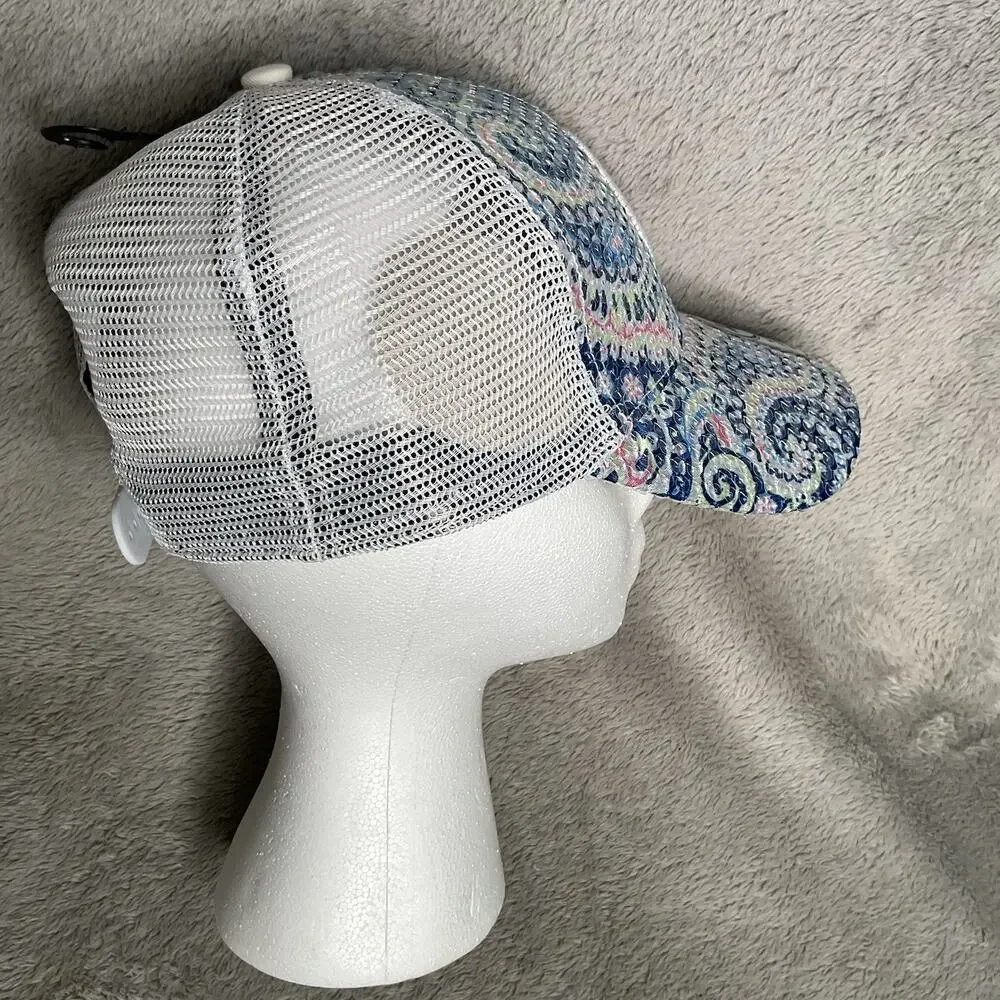‘47 Chicago Cubs Womens Paisley Blue Pink Sequin Adjustable Trucker Hat